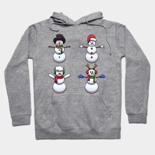 Happy Cartoon Snowmen Hoodie